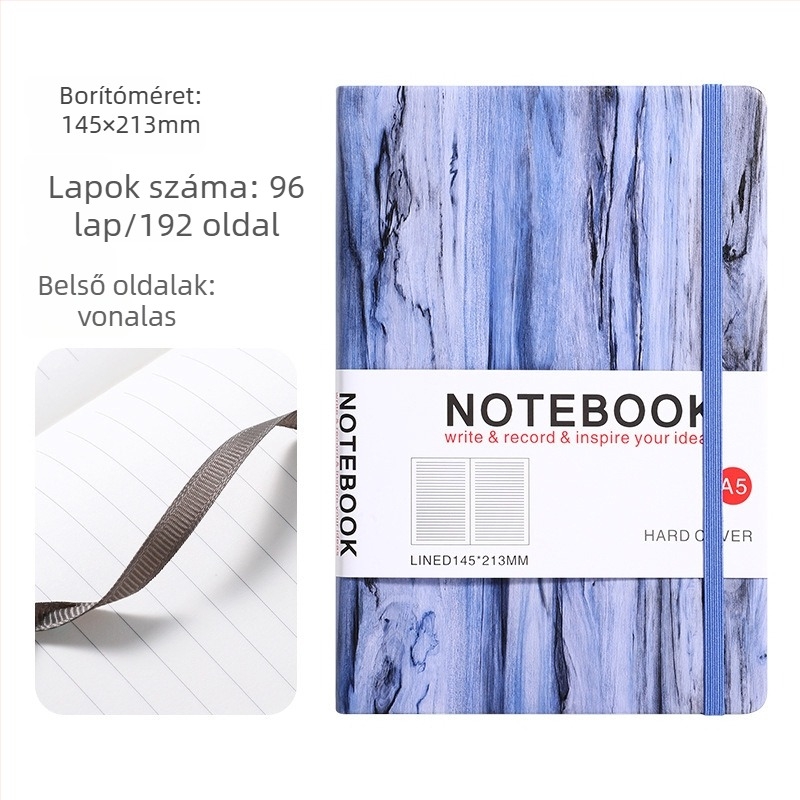 Yulin notesz PU borítóval, szálas ragasztott kötés, Daolin papír 80gsm, 100–200 oldal