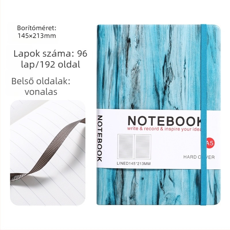 Yulin notesz PU borítóval, szálas ragasztott kötés, Daolin papír 80gsm, 100–200 oldal