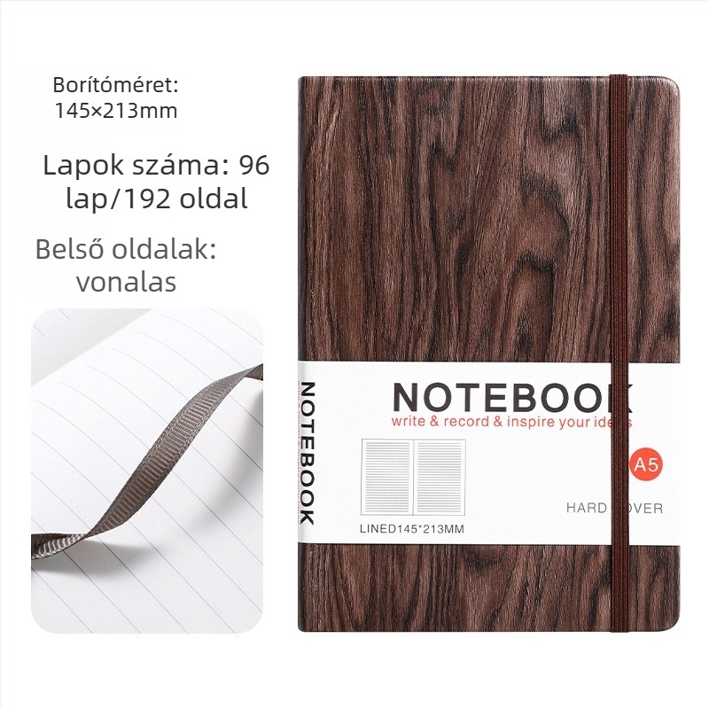 Yulin notesz PU borítóval, szálas ragasztott kötés, Daolin papír 80gsm, 100–200 oldal