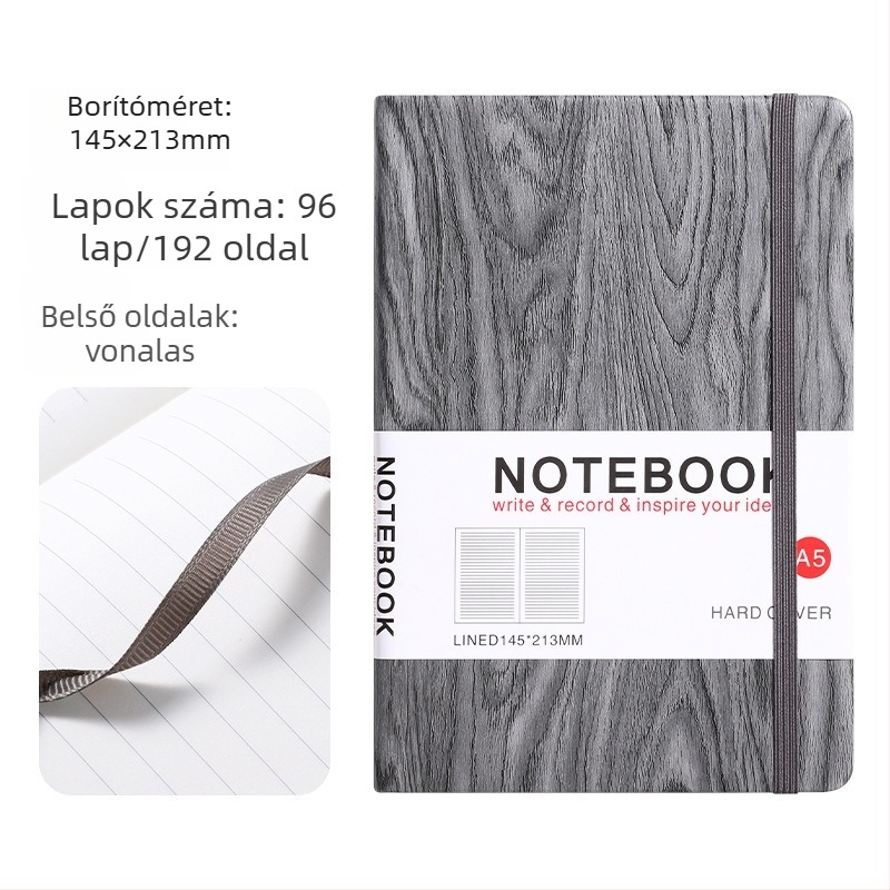 Yulin notesz PU borítóval, szálas ragasztott kötés, Daolin papír 80gsm, 100–200 oldal