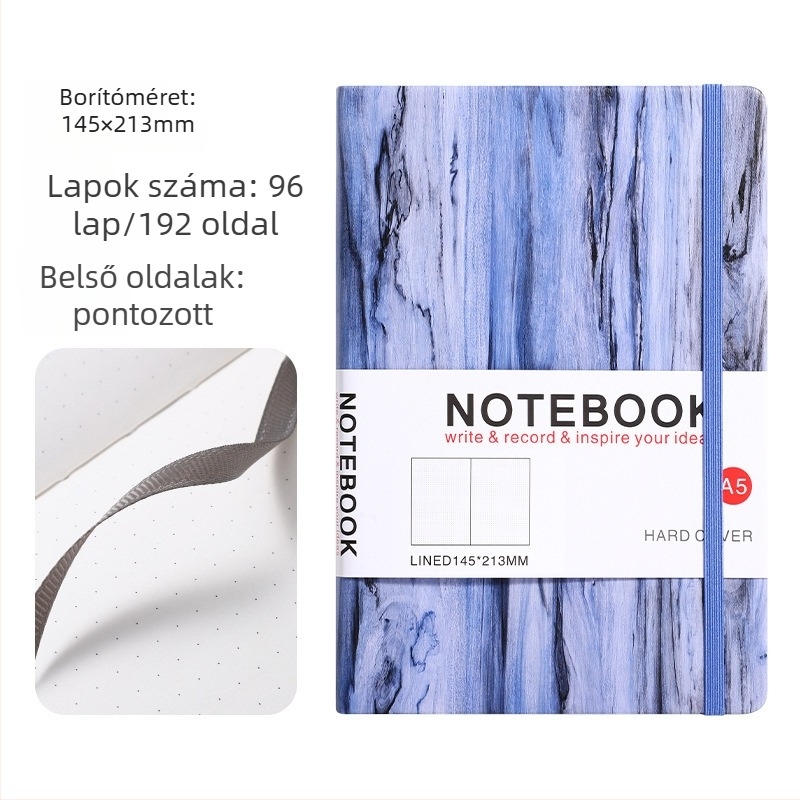Yulin notesz PU borítóval, szálas ragasztott kötés, Daolin papír 80gsm, 100–200 oldal