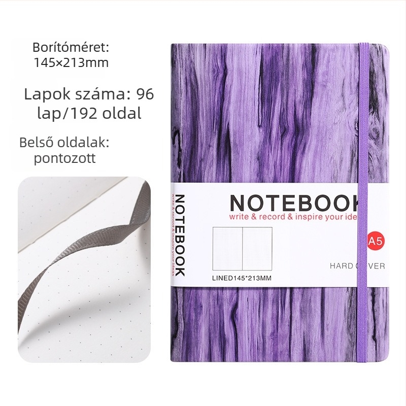 Yulin notesz PU borítóval, szálas ragasztott kötés, Daolin papír 80gsm, 100–200 oldal