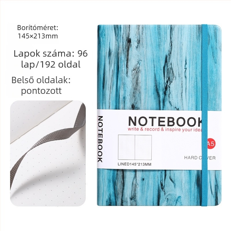 Yulin notesz PU borítóval, szálas ragasztott kötés, Daolin papír 80gsm, 100–200 oldal