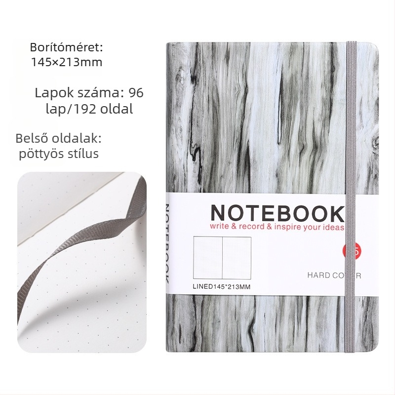 Yulin notesz PU borítóval, szálas ragasztott kötés, Daolin papír 80gsm, 100–200 oldal