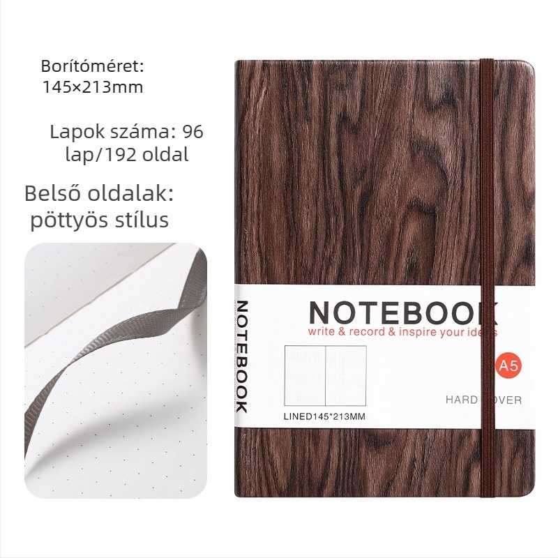 Yulin notesz PU borítóval, szálas ragasztott kötés, Daolin papír 80gsm, 100–200 oldal