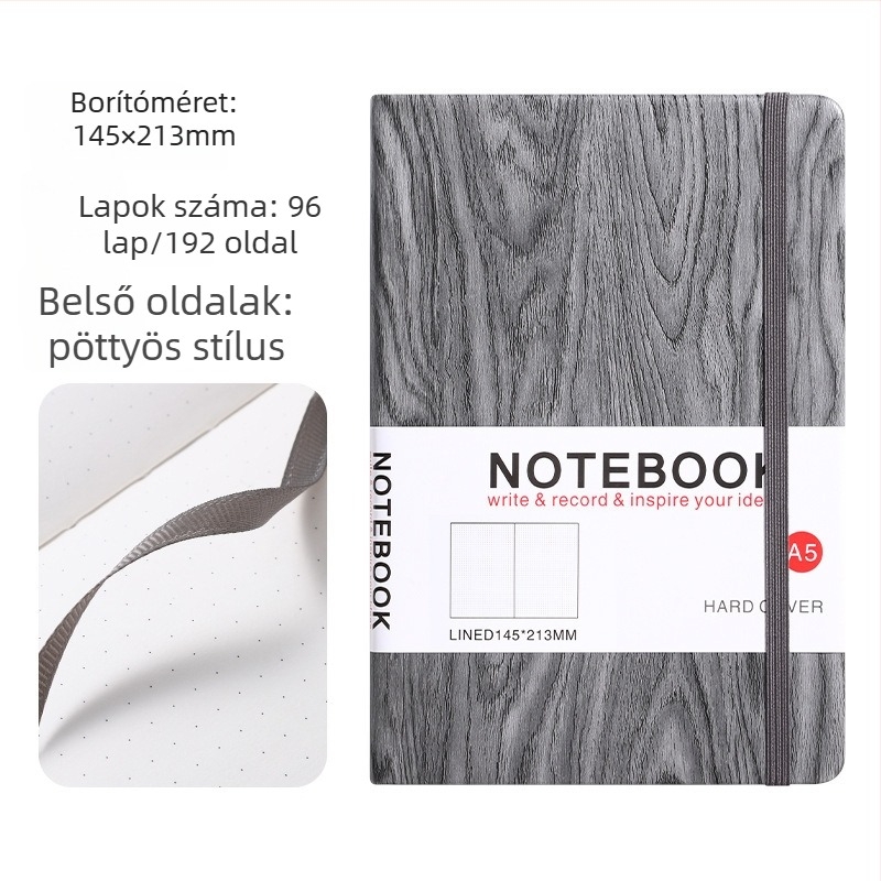 Yulin notesz PU borítóval, szálas ragasztott kötés, Daolin papír 80gsm, 100–200 oldal