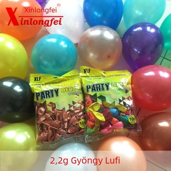 Xinlongfei latex dekoratív gömbölyű ballon esküvői ívhez, gyöngyházfényű felülettel és logónyomással