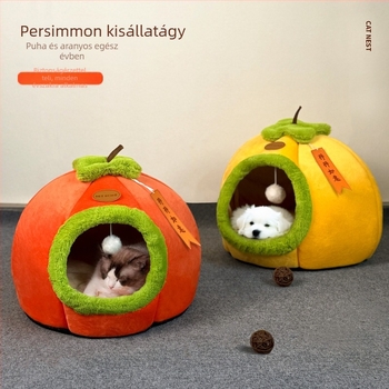 Zárt kisállatfészek macskáknak és kutyáknak — téli meleg, vastag, párnázott ház