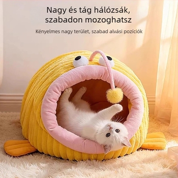 Macska fészek plüssből, meleg egész évben, univerzális macskáknak, Modell PJY-001