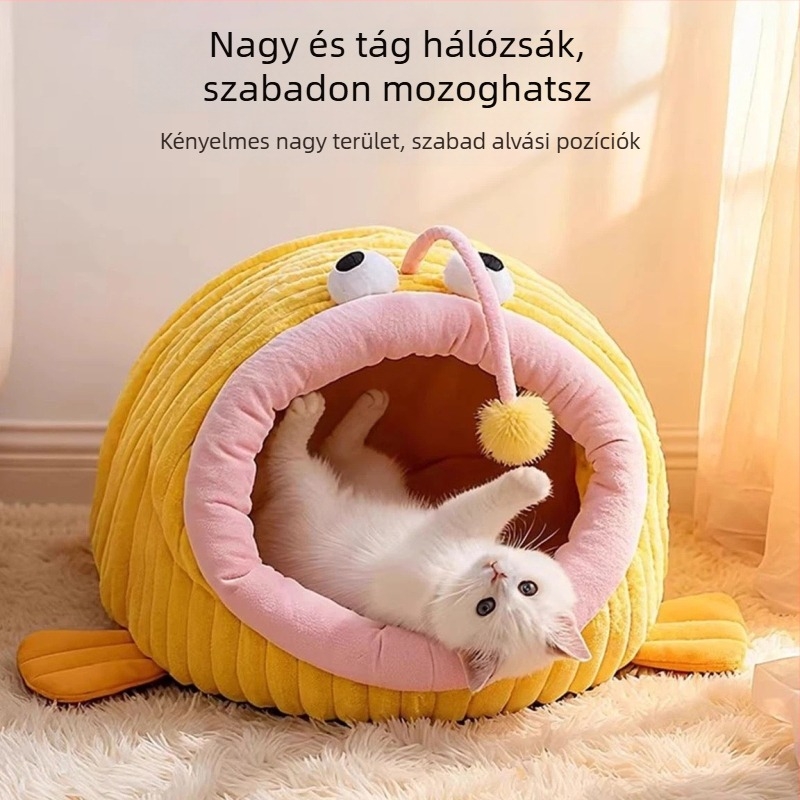 Macska fészek plüssből, meleg egész évben, univerzális macskáknak, Modell PJY-001