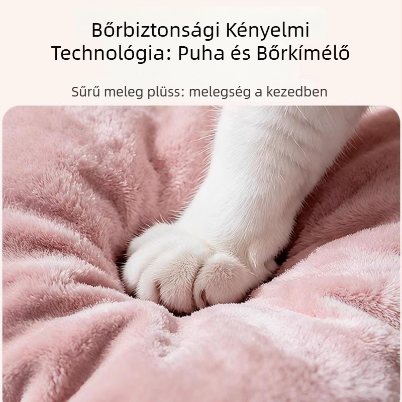 Macska fészek plüssből, meleg egész évben, univerzális macskáknak, Modell PJY-001