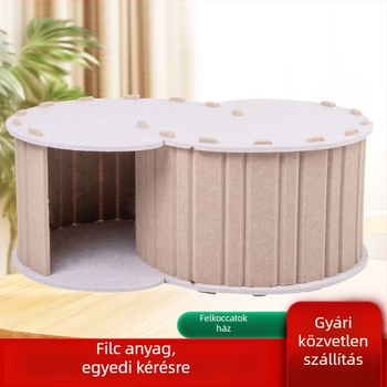 Macska fészek négy évszakos, dupla rétegű, meleg filcből, levehető és hordozható