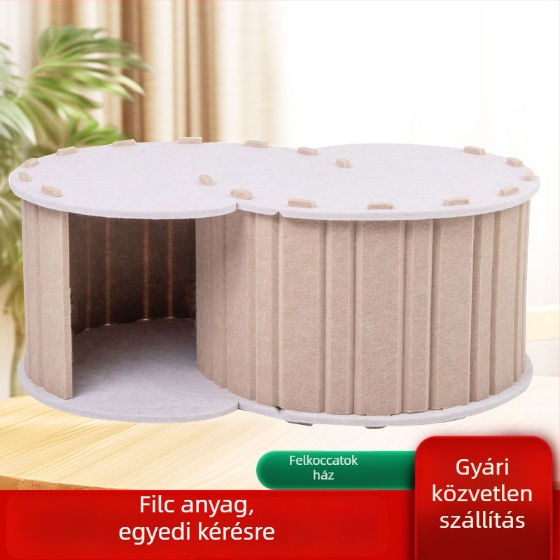 Macska fészek négy évszakos, dupla rétegű, meleg filcből, levehető és hordozható