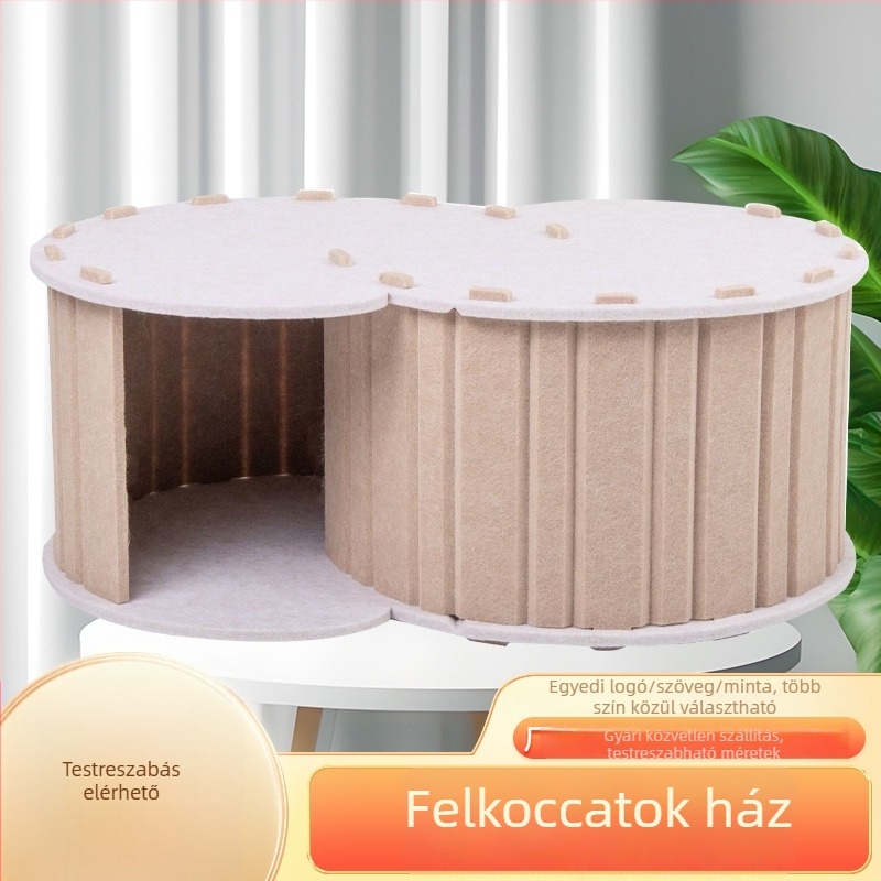 Macska fészek négy évszakos, dupla rétegű, meleg filcből, levehető és hordozható