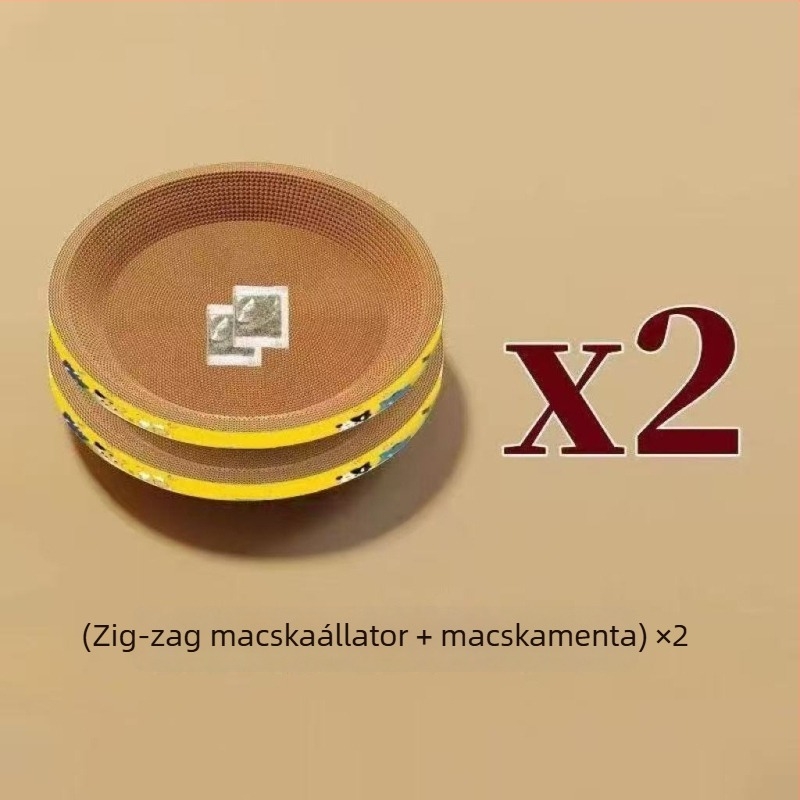Macska karmoló deszka, ovális alak, hullámos papírból készült, tartós, aranyos stílus