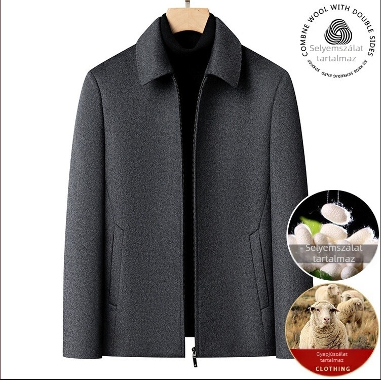 Dzseki gyapjú-selyem-kasmír keverék – cipzár – gallér – szűk fazon