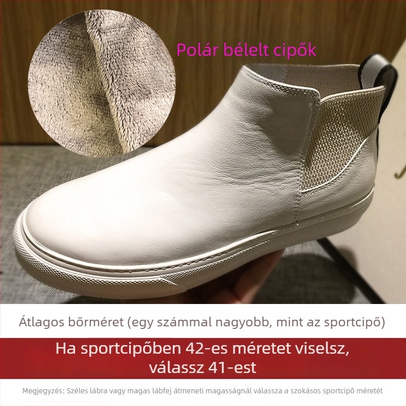 Férfi Chelsea bakancs valódi bőrből, slip-on, kerek orr, gumi talp, középmagas sarka 3–5 cm