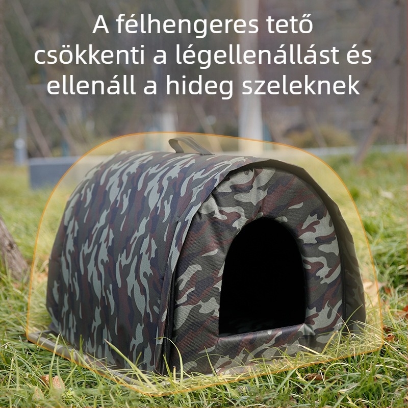 Kültéri zárt macskaház télre, meleg, vastag falú, tágas belső tér, minden évszakra alkalmas, vízálló és harapásálló
