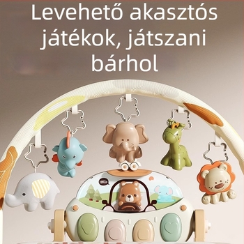 Baba zongorás tornagyakorlat pedállal – műanyag játék 0–3 éveseknek, 11 funkcióval