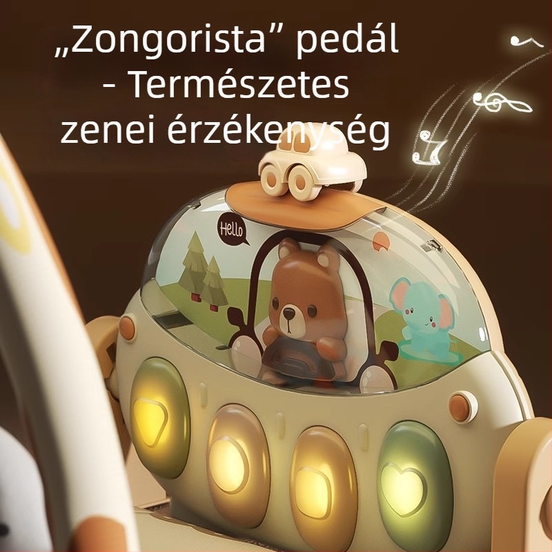 Baba zongorás tornagyakorlat pedállal – műanyag játék 0–3 éveseknek, 11 funkcióval