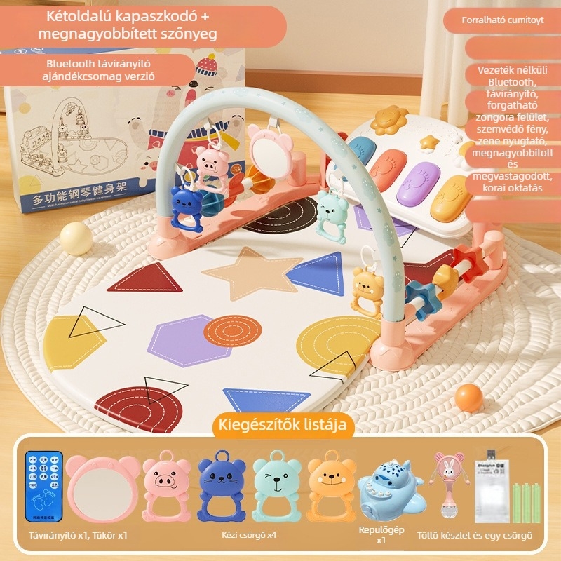 Baba zongorás tornagyakorlat pedállal – műanyag játék 0–3 éveseknek, 11 funkcióval