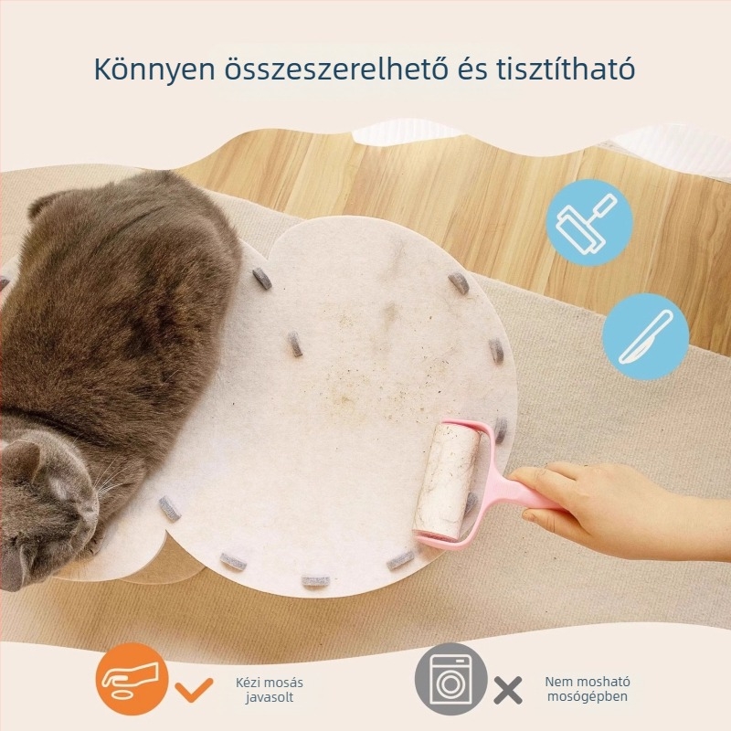 S alakú, kétszintes filc macskafészek – félig zárt és lélegző, levehető és hordozható alagút
