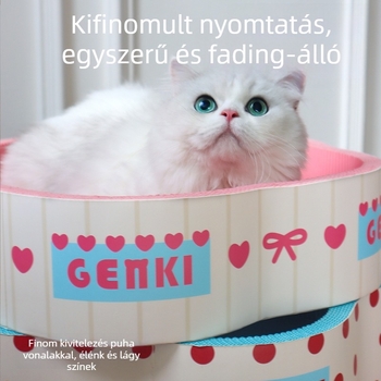 Virág alakú macska kaparó — hullámos kartonból készült kaparólap, karcolásálló, kopásálló, szálakat nem hagy, aranyos stílus, 1 db