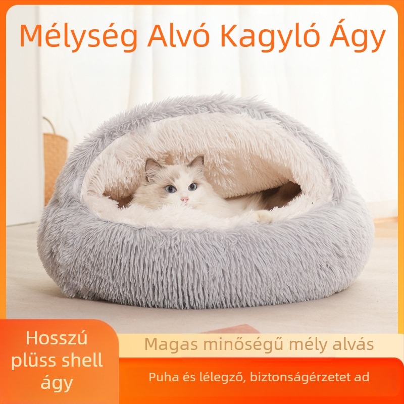 Macska fészek — plüss meleg menedék belső használatra, téli, tavaszi és őszi szezonokra