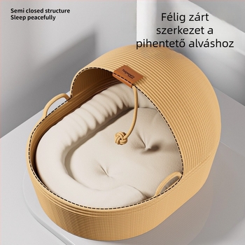 Rattan macskamedence kötél szövésű, fél-nyitott, téli meleg, egész éves használatra