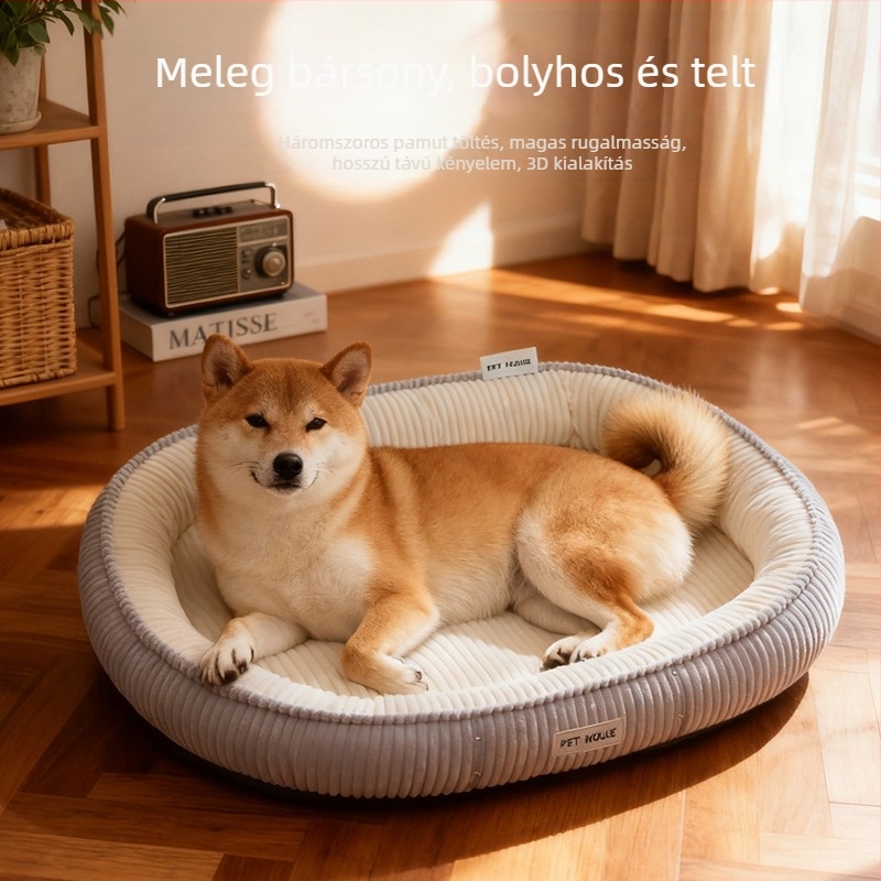 Macska odú textilemből – beltéri használatra, melegen tart, alkalmas macskáknak (fajták: Folded Eared, British Shorthair, Ragdoll, Birman)