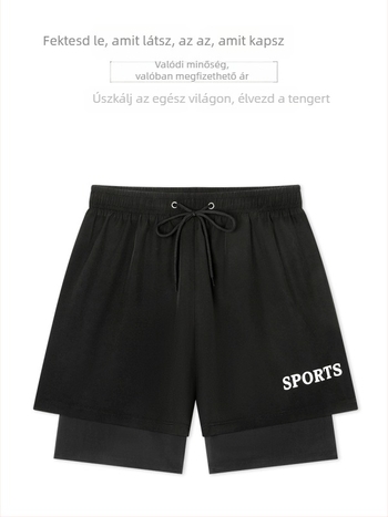 Férfiaknak két rétegű úszónadrág, gyorsan száradó, rugalmas szövet, 95% poliészter + 5% spandex, GSM 120