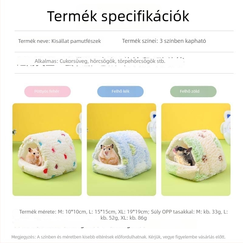 Téli meleg pamut hörcsögfészek