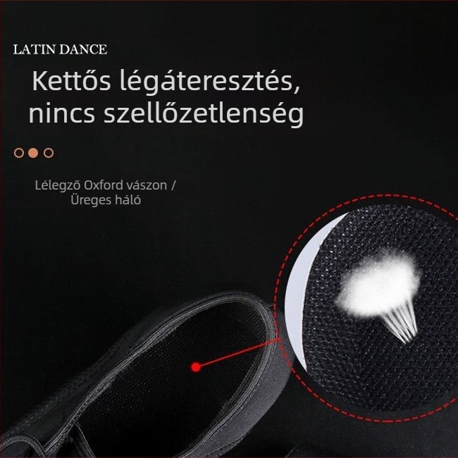 Latin- és társastáncra tervezett tánc cipő, könnyű, lélegző, gumitalpú, fűzős, vastagított talppal