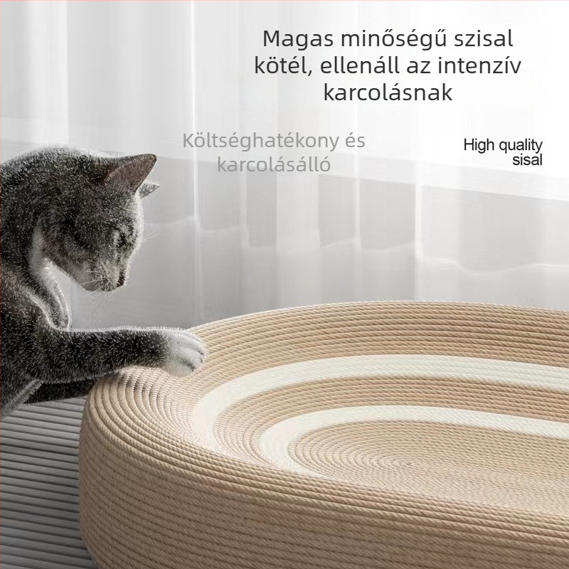 Integrált macska kaparódeszka és fészekjáték – szisal anyag, pásztor stílus, 1 csomag