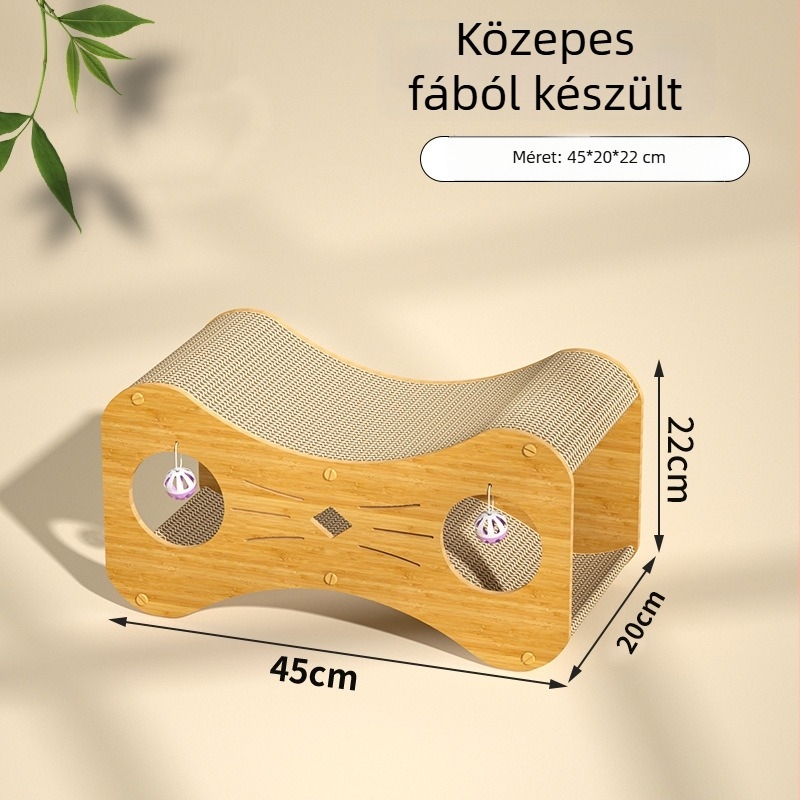 Minden-az-egyes macska karmoló deszka és fészek, alagúttal és függőleges macskaházzal; anyag: papír, tömeg: 897 g, csomagolás: 100 darab
