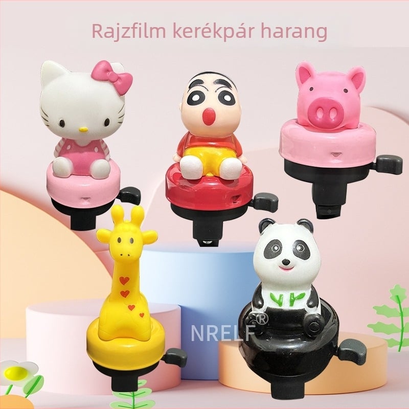 Vasból készült csengő gyerekek egyensúlyozó kerékpárjához és babakocsikhoz, erős csengőhang, aranyos cartoon dizájn, testreszabás nélkül