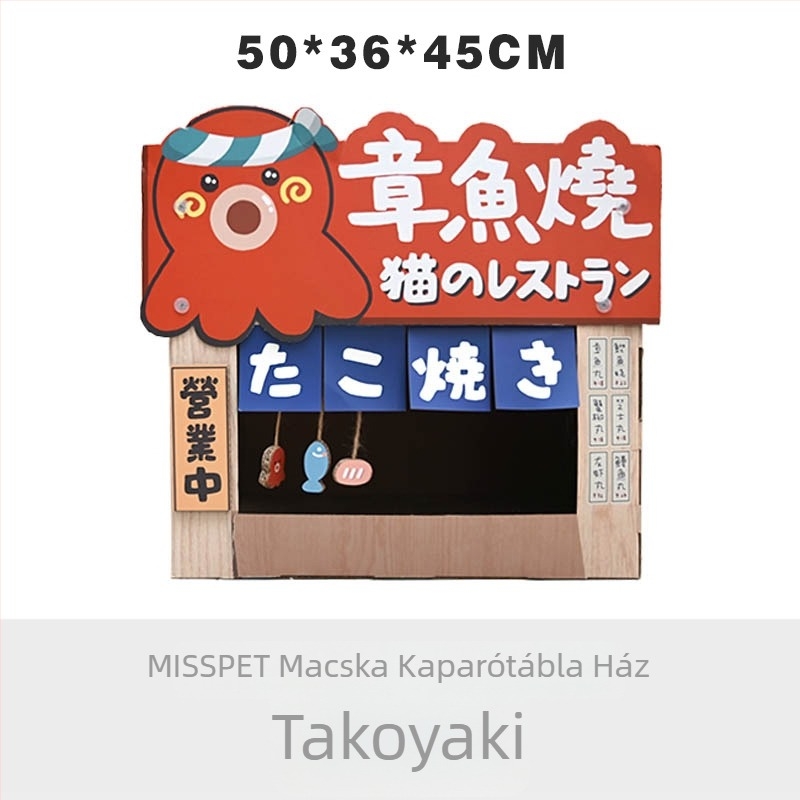 Misspet Nagy méretű japán stílusú macskatábla és macskaház, kétszintes ugróplatform macskáknak, háziállatjáték