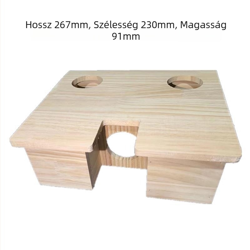 Fából készült hörcsögketrec, többhelyiséges villa és rejtekhellyel