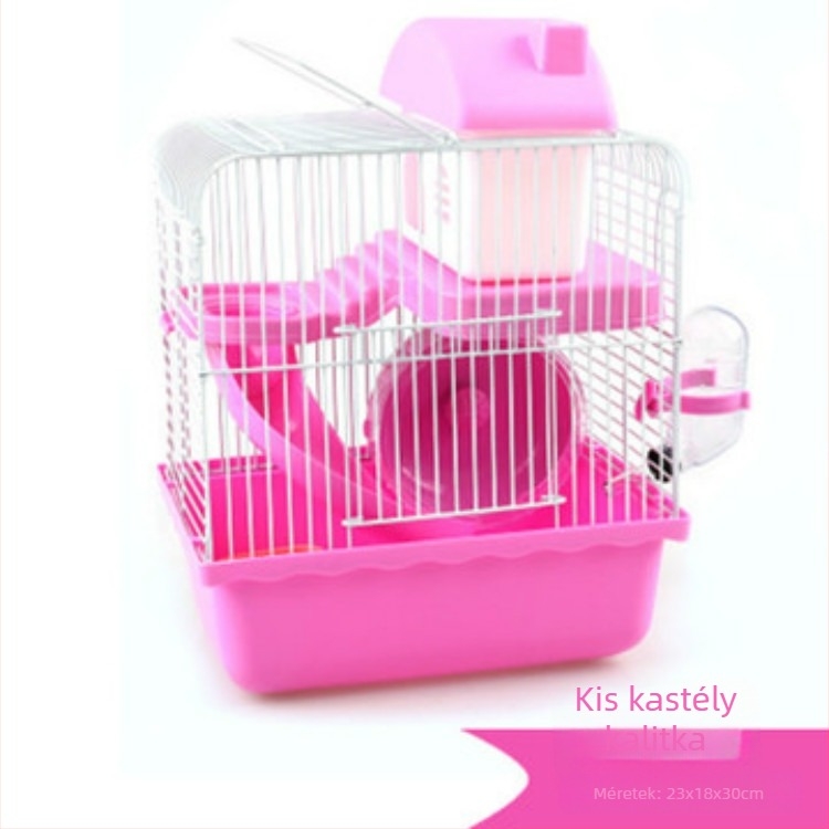 Hamsterketrec villa-stílusban, műanyag ketrec két szintes alvórésszel (Anyag: Műanyag; Eredet: Wuhan; Márka: Pet Calf; Célállat: Hamster)