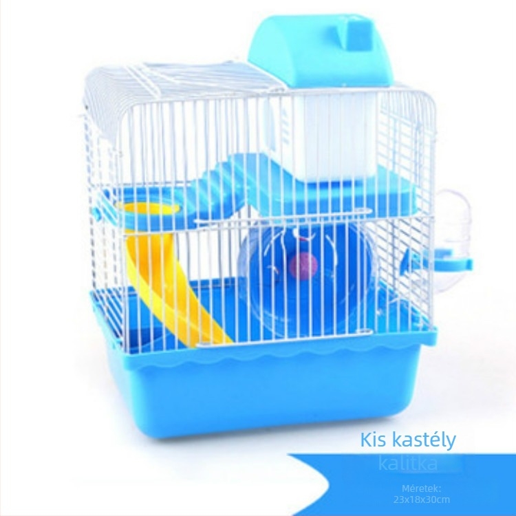 Hamsterketrec villa-stílusban, műanyag ketrec két szintes alvórésszel (Anyag: Műanyag; Eredet: Wuhan; Márka: Pet Calf; Célállat: Hamster)