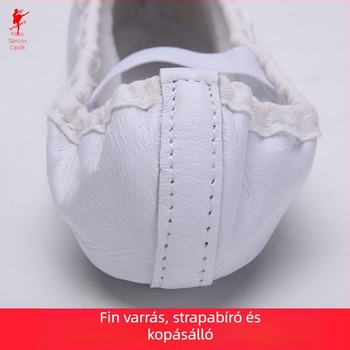 Jóga cipő, Red dance shoes, koreai hagyományos kampós dizájn, vászon felsőrész, bőrtalp, balett