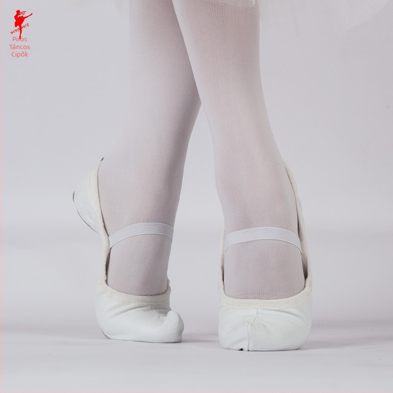 Jóga cipő, Red dance shoes, koreai hagyományos kampós dizájn, vászon felsőrész, bőrtalp, balett