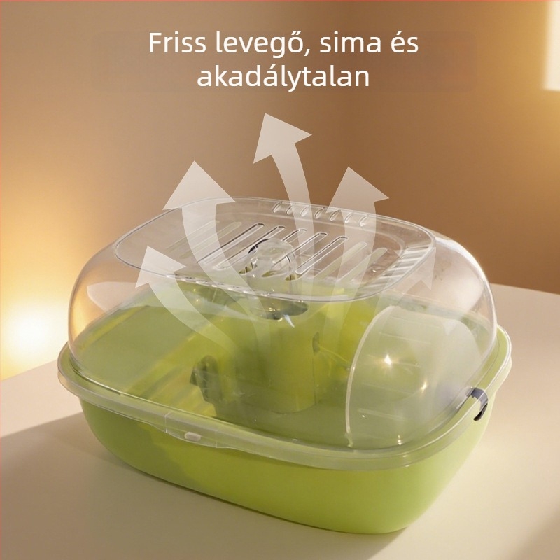 Arany hörcsögöknek szánt kétszintes luxus ketrec, extra nagy méret, beltéri használatra, átlátszó akrilból