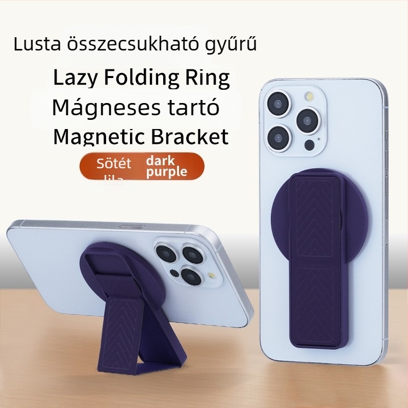 Nothing Hátoldali telefon-tartó, láthatatlan mágnesgyűrűvel, 360°-os forgás, bőr összecsukható univerzális asztali tartó