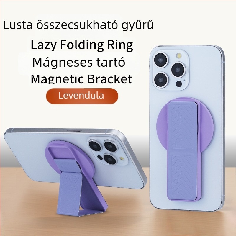 Nothing Hátoldali telefon-tartó, láthatatlan mágnesgyűrűvel, 360°-os forgás, bőr összecsukható univerzális asztali tartó