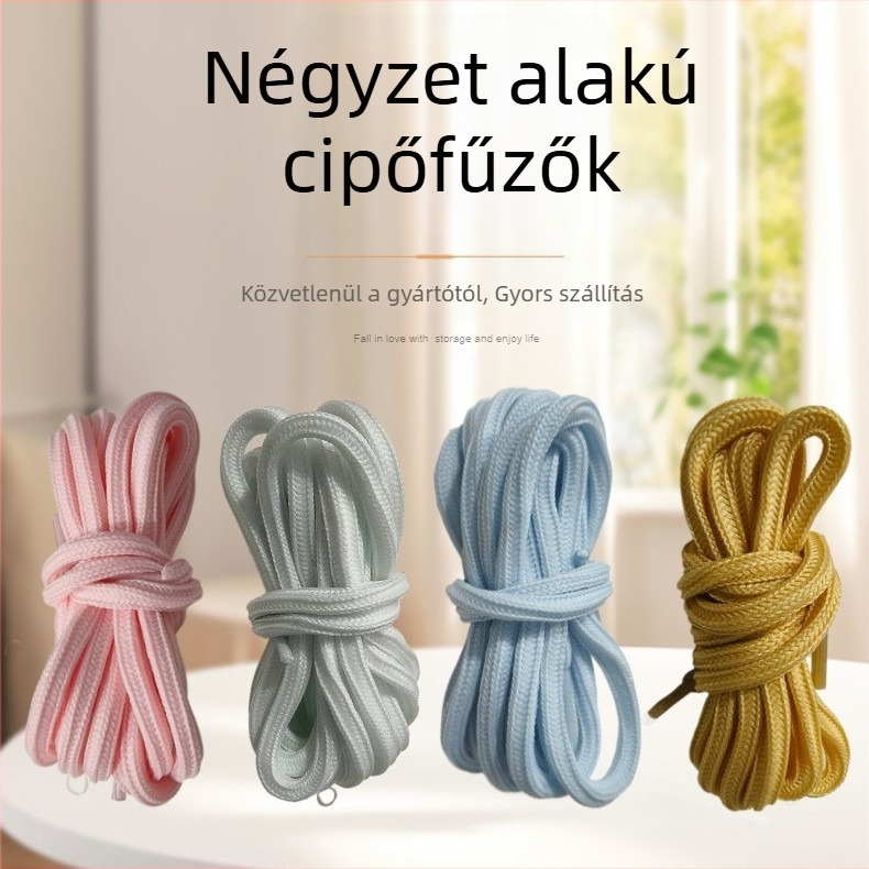 Jianhua márkájú cipőfűzők, modell 01, sportcipőkhöz, négyirányú stílus, sportos trendek, hossz állítható
