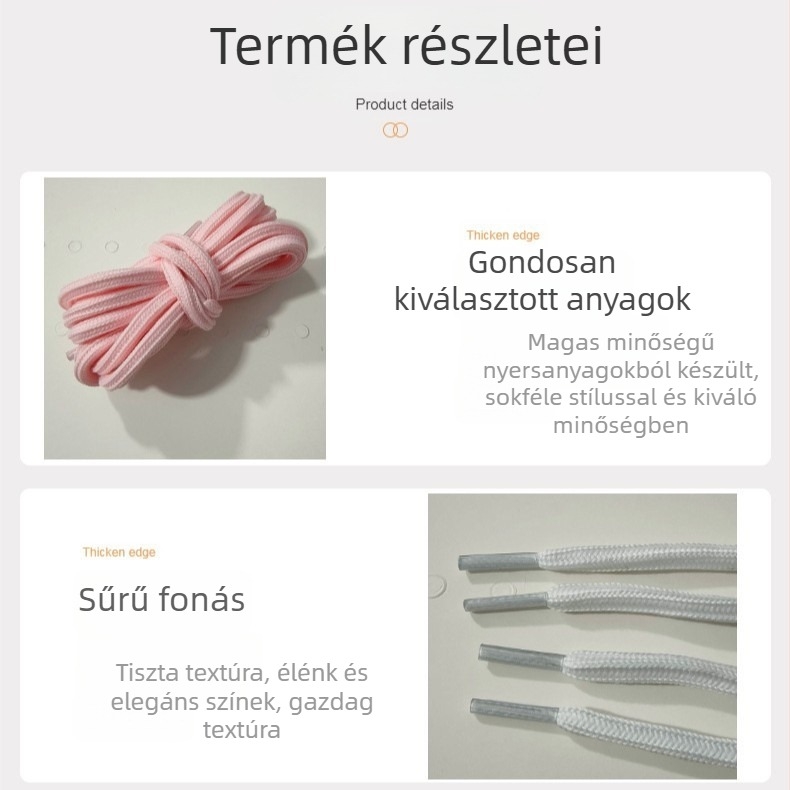 Jianhua márkájú cipőfűzők, modell 01, sportcipőkhöz, négyirányú stílus, sportos trendek, hossz állítható