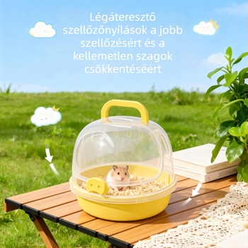 Hamster kültéri ketrec – hordozható, lélegző, könnyű; PP anyag; gömb alakú