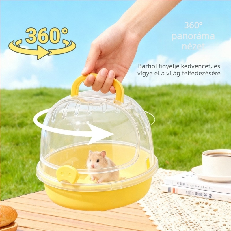 Hamster kültéri ketrec – hordozható, lélegző, könnyű; PP anyag; gömb alakú