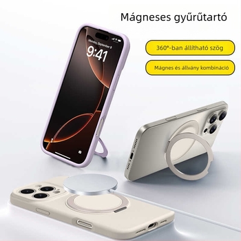 Prémium megjelenésű telefonállvány, alumíniumötvözetből, mágneses asztali tartó, 360°-os forgás, ultra vékony autós gyűrűtartó